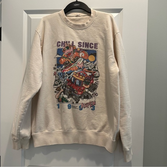 Brandy Melville John Galt 1993 Aspen Graphic Crewneck Sweater - Picture 1 of 6